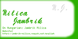 milica jambrik business card